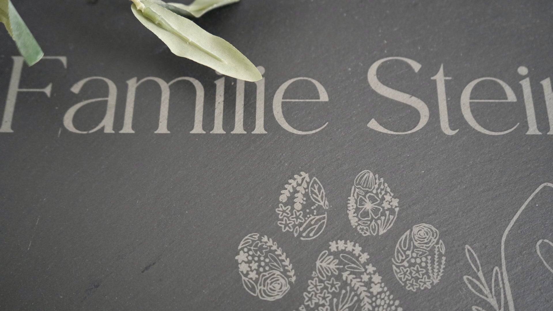 Personalisierbare Schieferplatte mit Bambusrahmen - Fietes-Pawluxe