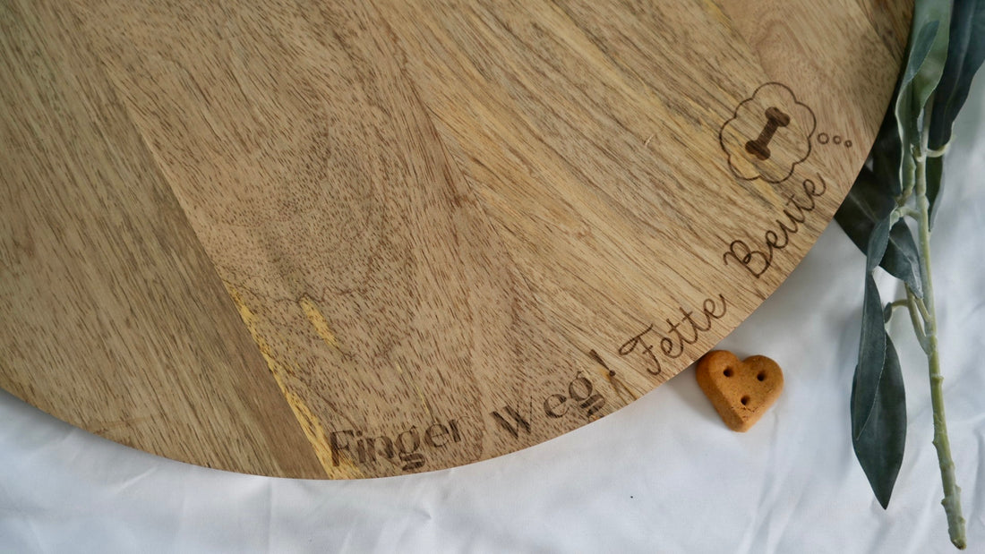Servierbrett Rund - personalisierbar - Fietes-Pawluxe